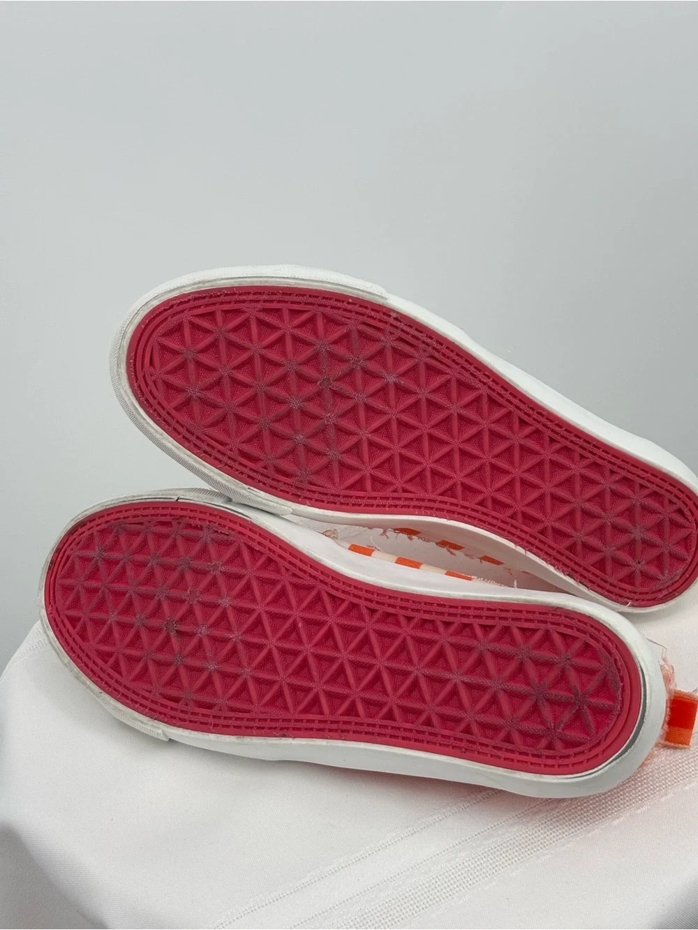 Corkys Babalu Orange & White Check Fray Sneakers Women’s Size 8